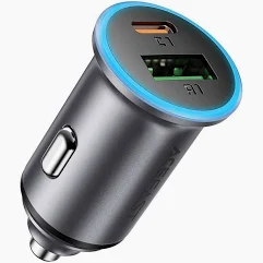 Acefast USB-A + USB-C dual port metal car charger B15 — image 1
