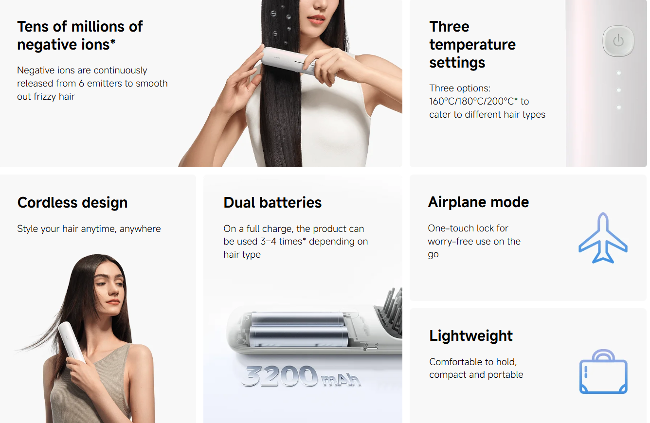 Xiaomi Cordless Hair Straightener Brush 5