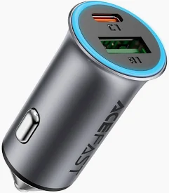 Acefast USB-A + USB-C dual port metal car charger B16 — image 1