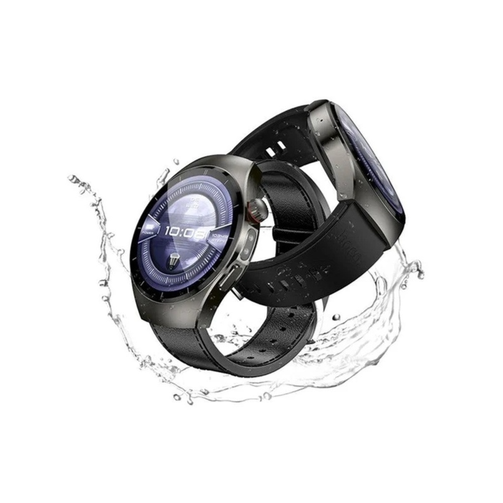 Hoco Silicone & Leather Double Strap Smart Watch Y40, image 1