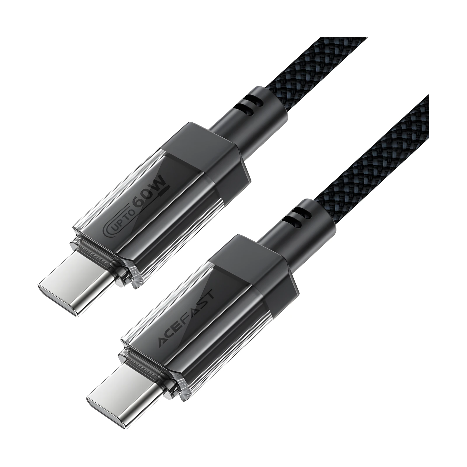 Acefast USB-C to USB-C Transparent Shell Stainless Steel Charging Data Cable, image 1