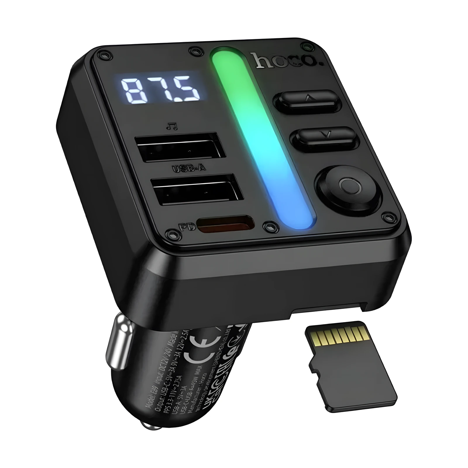 Hoco Dual-Port Fast Charging In-Car Wireless FM Transmitter