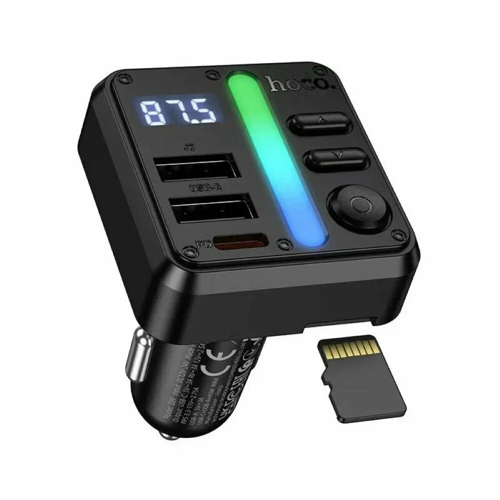 Hoco Dual-Port Fast Charging In-Car Wireless FM Transmitter